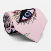 ブルーアイアートと花スケッチネクタイ ネクタイ (ロール)