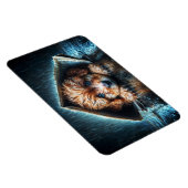 ブルーアイアートと雨の日にかわいい小さな犬 マグネット (右側)