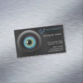 ブルーアイカメラレンズ撮影写真家 マグネット名刺 (インサイチュ)