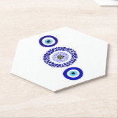 ブルーアイコースター – カスタム六角デザイン ペーパーコースター (アングル)