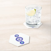 ブルーアイコースター – カスタム六角デザイン ペーパーコースター (インサイチュ)