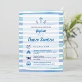 ブルーアイコ航海のンツストライプバプテスマ招待状 招待状 (スタンド正面)