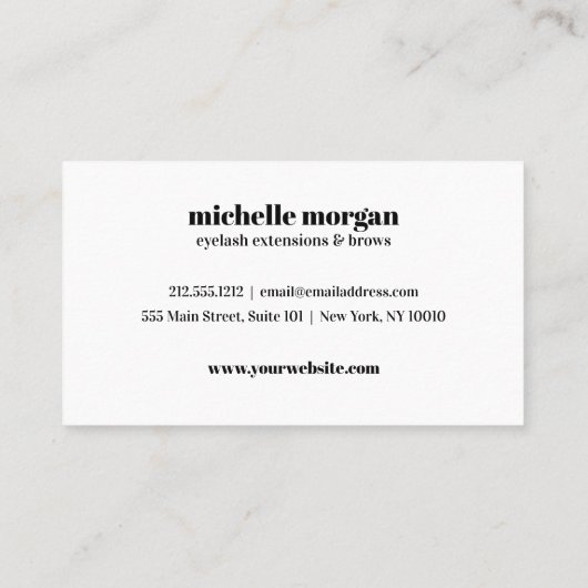 ブルーアイシャドーメイクアップまつげ眉プロフェッショナル 名刺 (裏面)