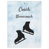 ブルーアイスすごい姿スケートで滑るコーチ クリップボード (裏面)