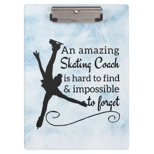 ブルーアイスすごい姿スケートで滑るコーチ クリップボード (正面)