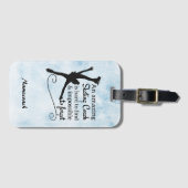 ブルーアイスアメージング姿スケートで滑るコーチ ラゲッジタグ (正面横)