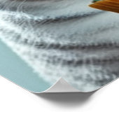 ブルーアイスクリームキングキャットと金ゴールドコーンウォールアート ポスター (角)