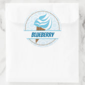 ブルーアイスクリームサークルラベル ラウンドシール (バッグ)