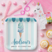 ブルーアイスクリームバースデーパーティー紙プレート ペーパープレート (パーティー)