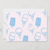 ブルーアイスクリームフォトガール1st誕生日 招待状 (裏面)