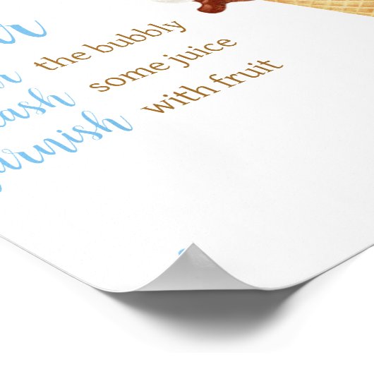 ブルーアイスクリームベビーシャワーマママオサバー ポスター (角)