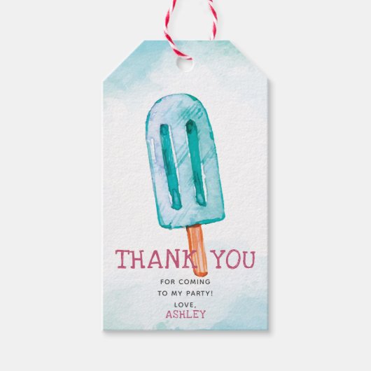 ブルーアイスクリーム誕生日ありがとう ギフトタグ (正面)