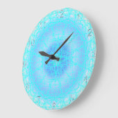 ブルーアイスクロスボールスノーフレーク壁時計 ラージ壁時計 (傾斜)