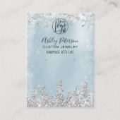 ブルーアイスグリッターロゴジュエリーイヤリングディスプレイ 名刺 (正面)