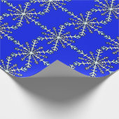 ブルーアイススノーフレークスクリスマスホリデー ラッピングペーパー (角)