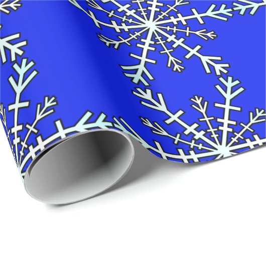 ブルーアイススノーフレークスクリスマスホリデー ラッピングペーパー (ロールコーナー)