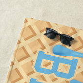 ブルーアイスパーソナライズされたクリームドリップ ビーチタオル (インサイチュ)