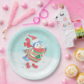 ブルーアイスペンギンスケートで滑る ペーパープレート (パーティー)