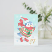 ブルーアイスペンギンスケートで滑る ポストカード (スタンド正面)