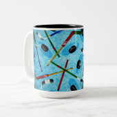 ブルーアイスホッケーテーマ ツートーンマグカップ (正面左)