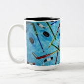 ブルーアイスホッケーテーマ ツートーンマグカップ (左)