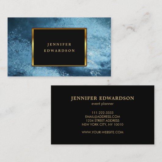 ブルーアイス凍ってい金ゴールドブラックプロフェッショナル 名刺 (正面/裏面)