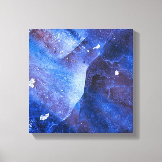 ブルーアイス抽象芸術アート写真 キャンバスプリント (正面)