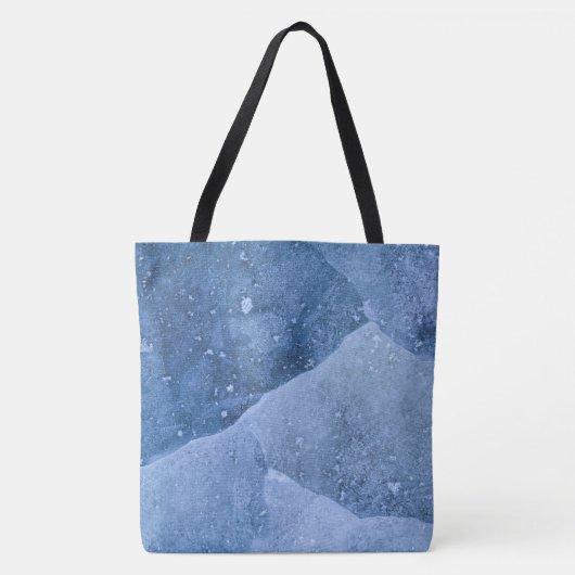 ブルーアイス抽象芸術写真 トートバッグ (正面)