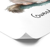 ブルーアイズかわいい子猫ウォーターカラー子供部屋アート ポスター (角)