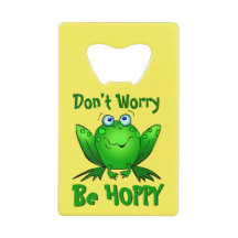 ブルーアイズのかわいいカエル Don't Worry Be Hoppy