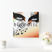 ブルーアイズファッション化粧 スクエア壁時計 (ホーム)