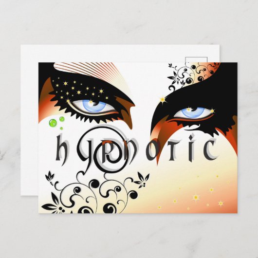 ブルーアイズファッション化粧 ポストカード (正面/裏面)