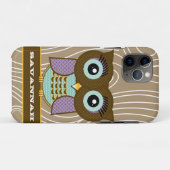 ブルーアイズフクロウ木目ジグザグカラーの選択 Case-Mate iPhoneケース (裏面(横))