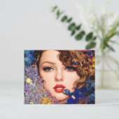 ブルーアイズブロンド抽象芸術 ポストカード (スタンド正面)