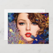 ブルーアイズブロンド抽象芸術 ポストカード (正面/裏面)