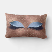 ブルーアイズメタリックグリッターメイクアップまつげハート ランバークッション (裏面)