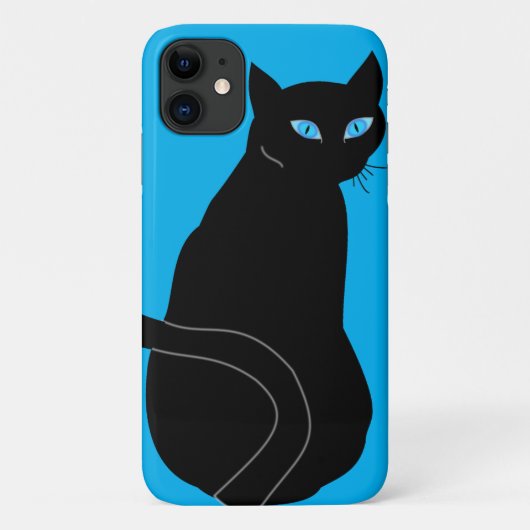 ブルーアイズiPhoneケース付き黒猫 Case-Mate iPhoneケース (裏面)