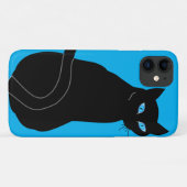 ブルーアイズiPhoneケース付き黒猫 Case-Mate iPhoneケース (裏面(横))