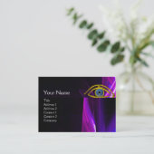 ブルーアイドクター、眼科、眼科医のシンボル、紫 名刺 (スタンド正面)