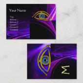 ブルーアイドクター、眼科、眼科医のシンボル、紫 名刺 (正面/裏面)
