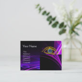 ブルーアイドクター、眼科、眼科医のシンボル、紫 名刺 (スタンド正面)