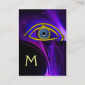 ブルーアイドクター、眼科、眼科医のシンボル、紫 名刺 (裏面)