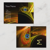 ブルーアイドクター、眼科、眼科医のシンボル、黄色 名刺 (正面/裏面)