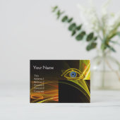 ブルーアイドクター、眼科、眼科医のシンボル、黄色 名刺 (スタンド正面)