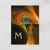 ブルーアイドクター、眼科、眼科医のシンボル、黄色 名刺 (裏面)