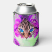 ブルーアイドパープルキャット顔 缶クーラー (缶裏面)