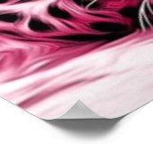 ブルーアイドピンクタイガーワイルドキャットイラストレーション ポスター (角)