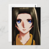 ブルーアイドブルネットアニメガールマンガ ポストカード (正面/裏面)