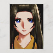 ブルーアイドブルネットアニメガールマンガ ポストカード (正面)