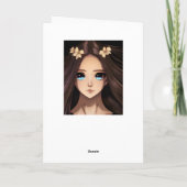 ブルーアイドブルネットアニメガール誕生日 カード (裏面)